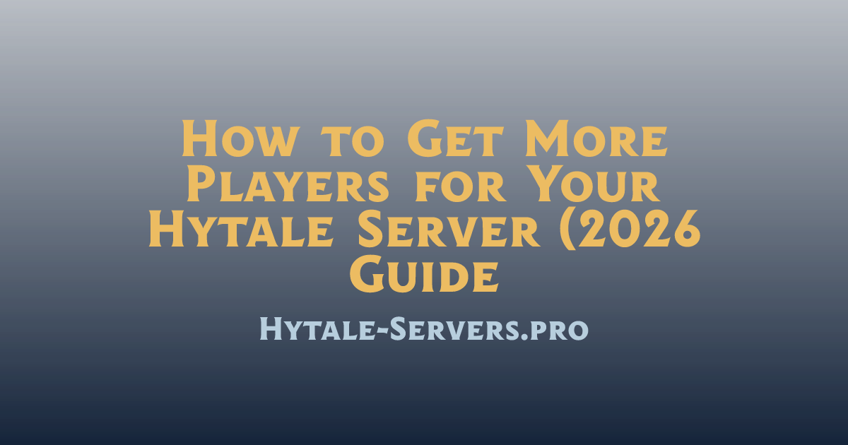 How to Get More Players for Your Hytale Server (2026 Guide) | Hytale ...