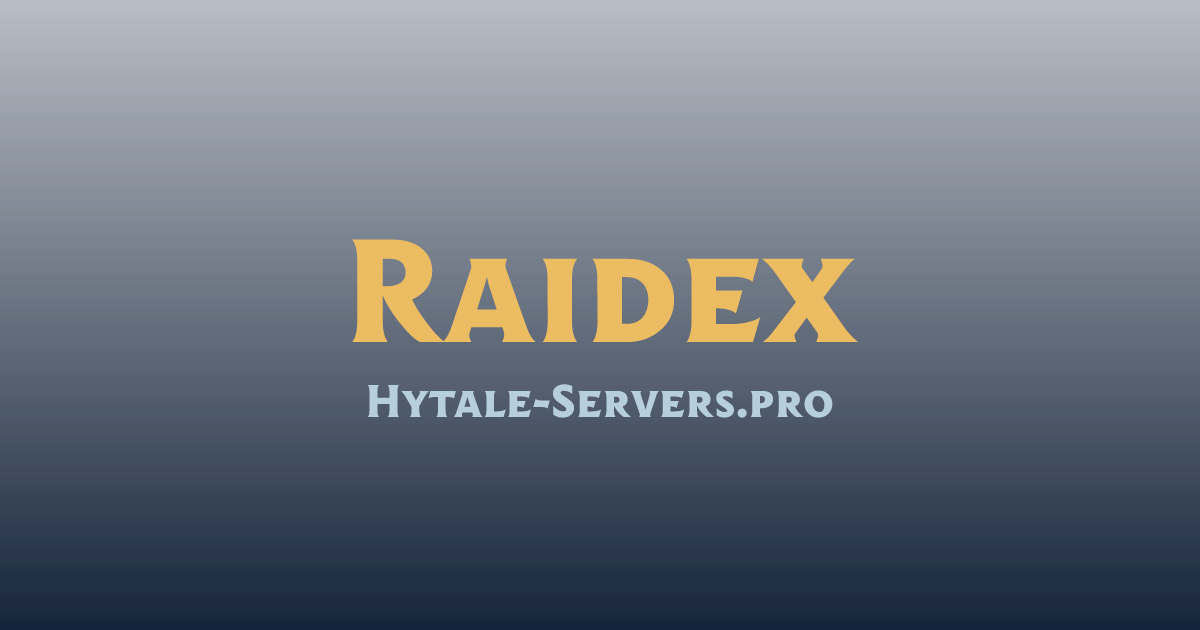 Raidex Hytale Server - raidex.fun | Hytale-Servers.pro